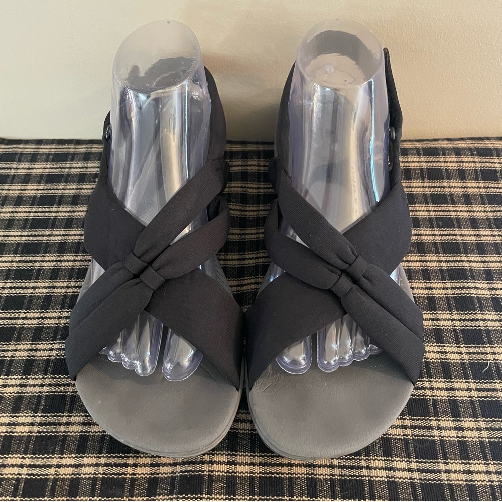 CLARKS Arla Belle Sandal Cloudsteppers Grey Black Womens Size 9 US  Adjust #462